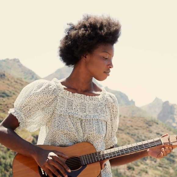 Doen Tops - ISO Doen Frances Top in Baby blue Kate floral